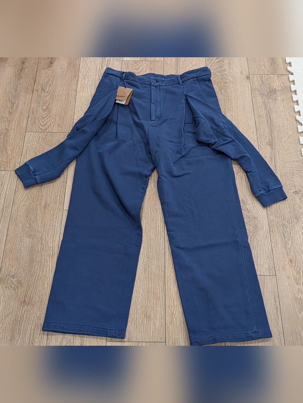 $1250 Mens Burberry Reconstructed Tailored Trousers Pants Muted Navy 48 US 32